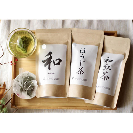 お茶の3種類「煎茶の和・ほうじ茶・和紅茶」のティーバッグセット